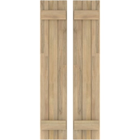 Americraft 3-Board (2 Batten) Exterior Real Wood Joined Board-n-Batten Shutters, ARW101BB311X68UNH